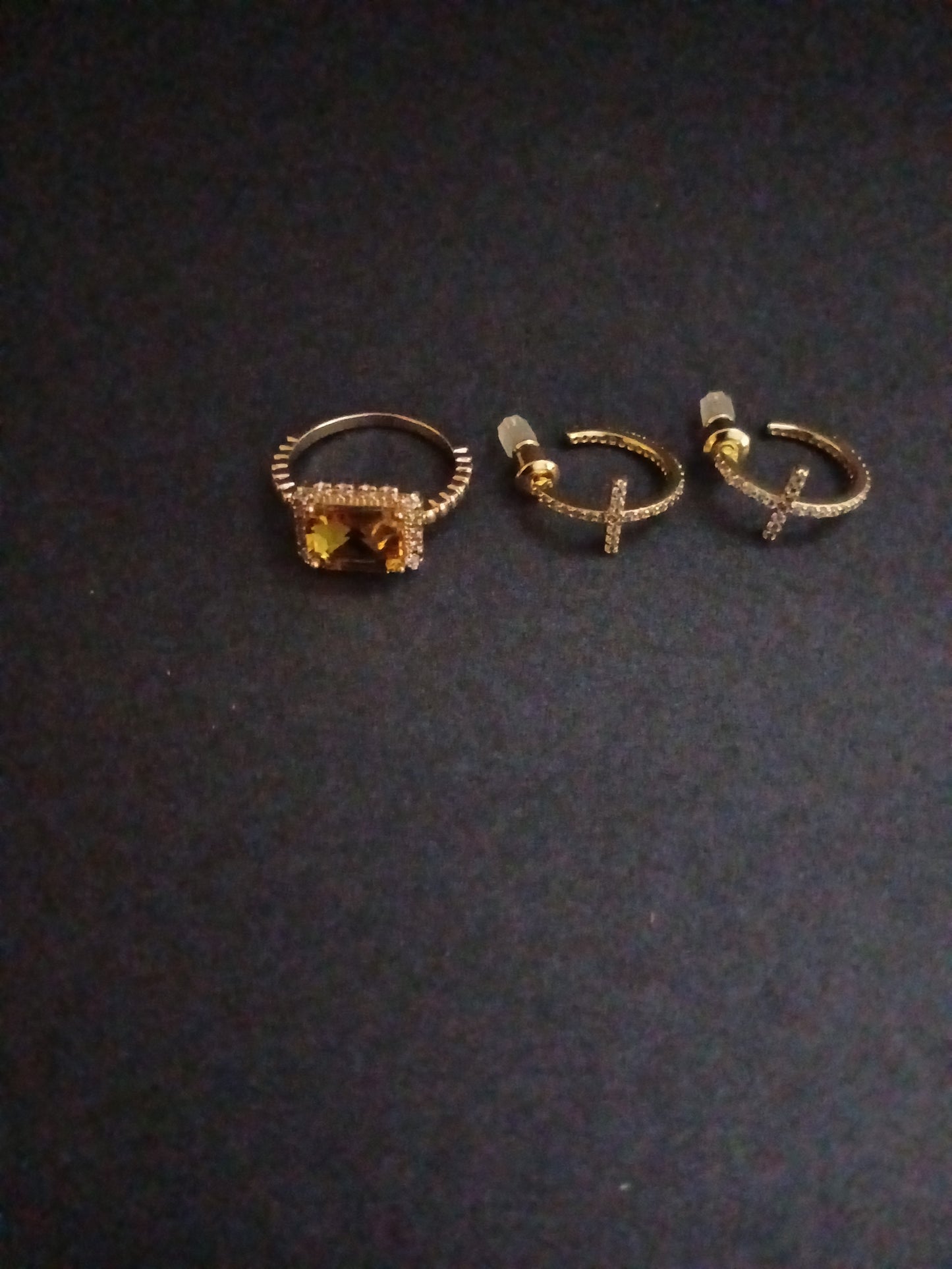 Gold plated, ring and earring set