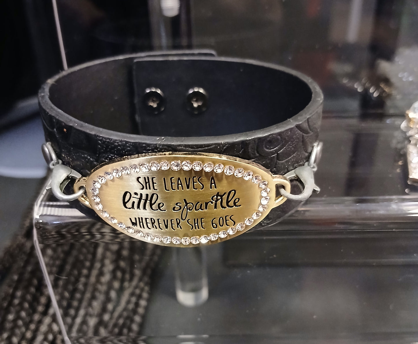 Black leather Braclet