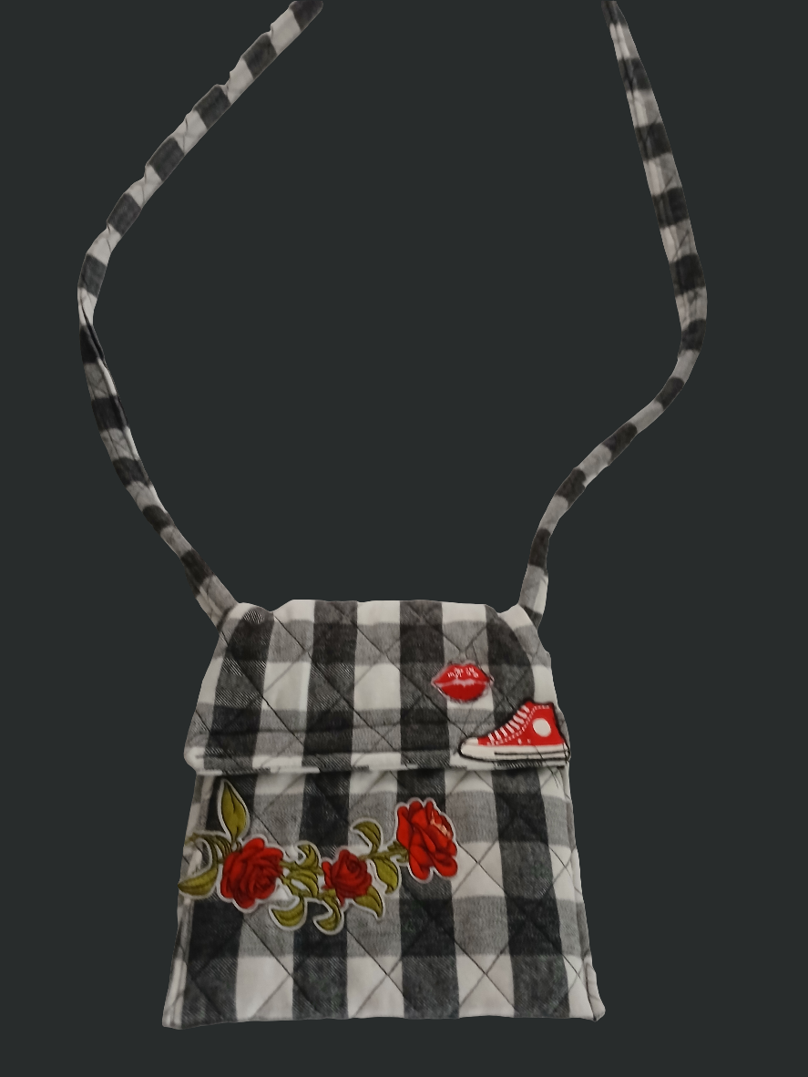 Quited crossbody patch bag