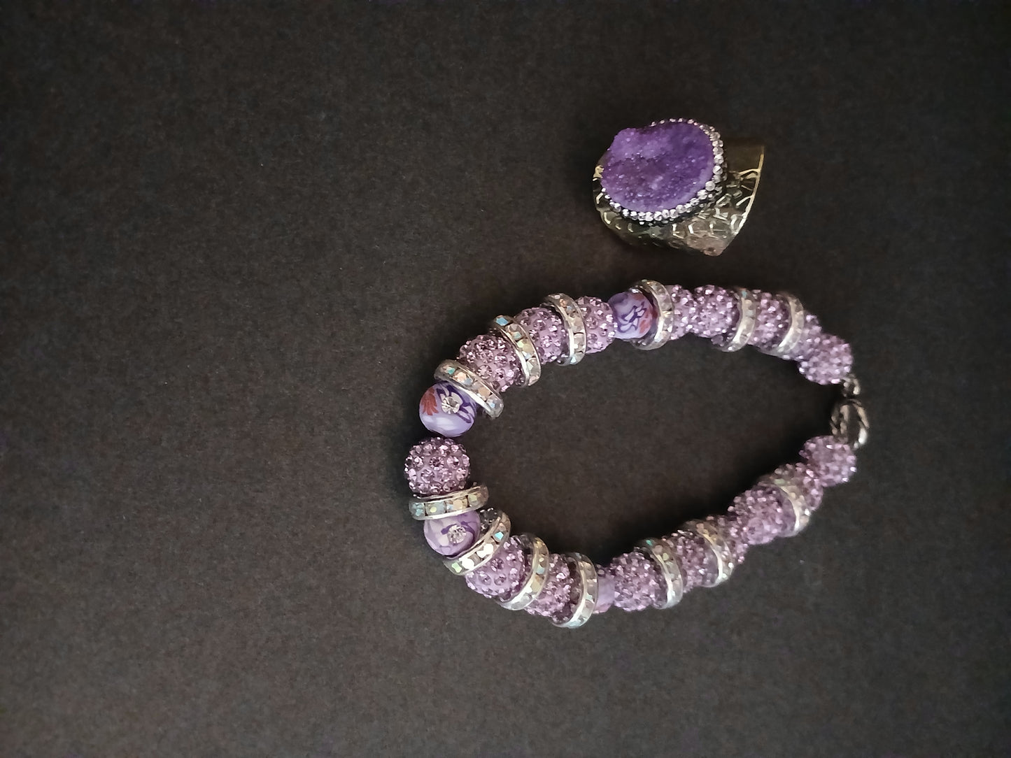 Beaded purple braclet set